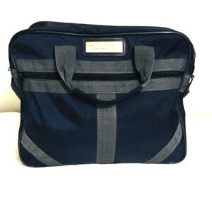 Oscar de la Renta Case Travel Laptop Computer Shoulder Hand Bag Supply Book Blue
